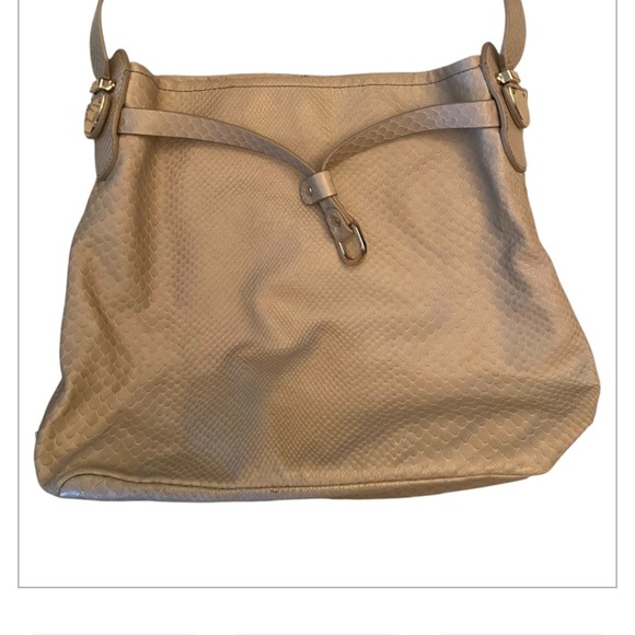 EUC Cole Haan Perry Street Casey Ivory Python Drawstring Hobo - Picture 1 of 11